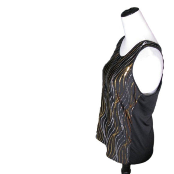 MODERN Movement Black Sparkle Front Tank Top Size Large - Picture 4 of 5